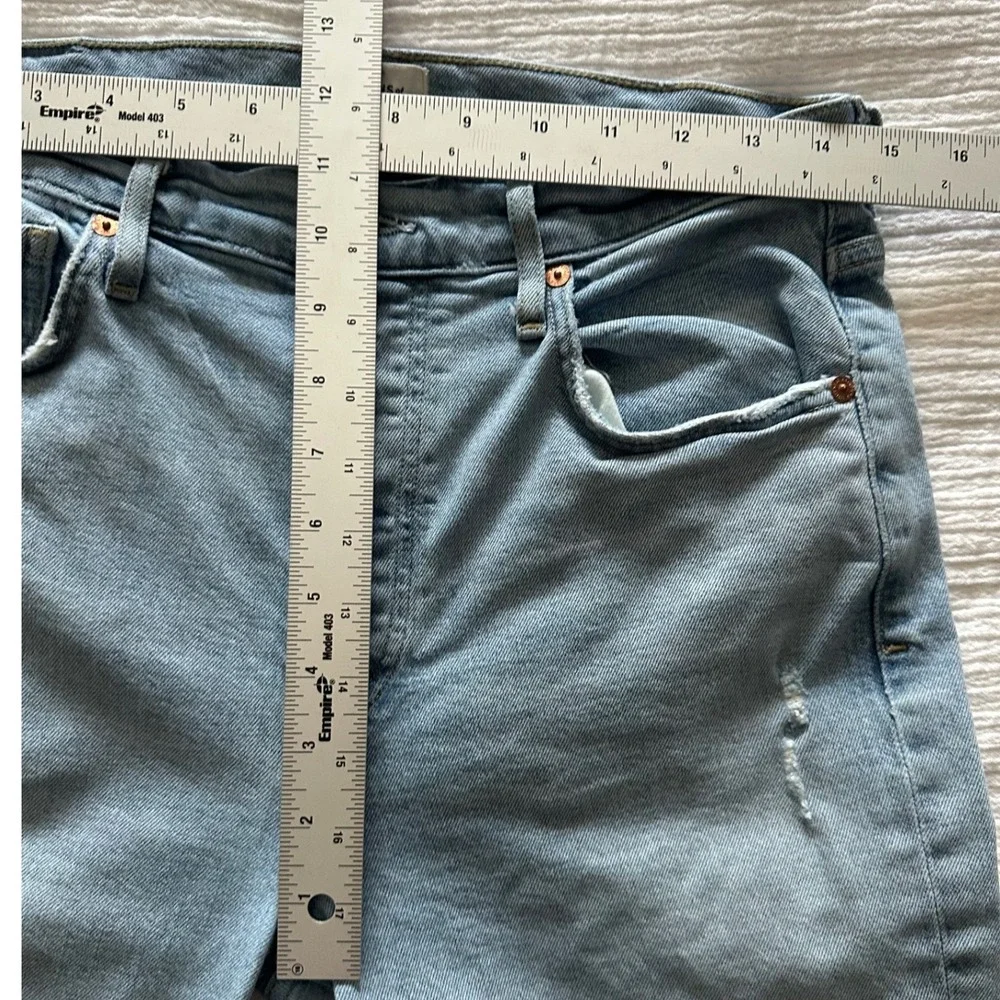 Citizens of Humanity Isola‎ High Rise Straight Cropped Jeans Light 28 Raw Hem
